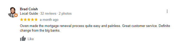 Brad - Self-employed google review