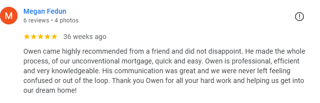 Megan - Self-employed google review
