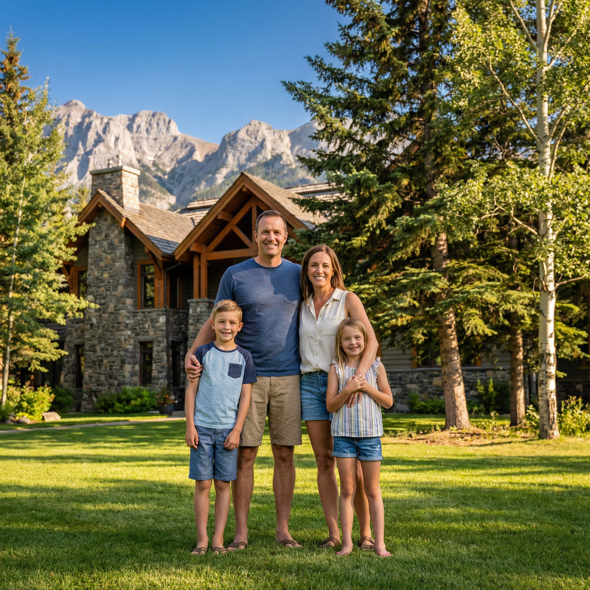 Family Infront of their home