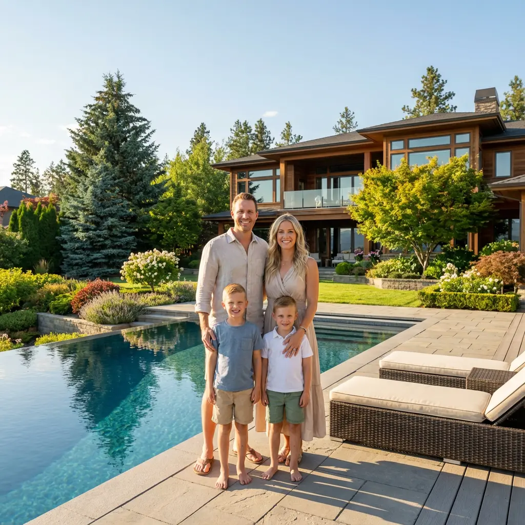 Family enjoying a sunny outdoor setting.