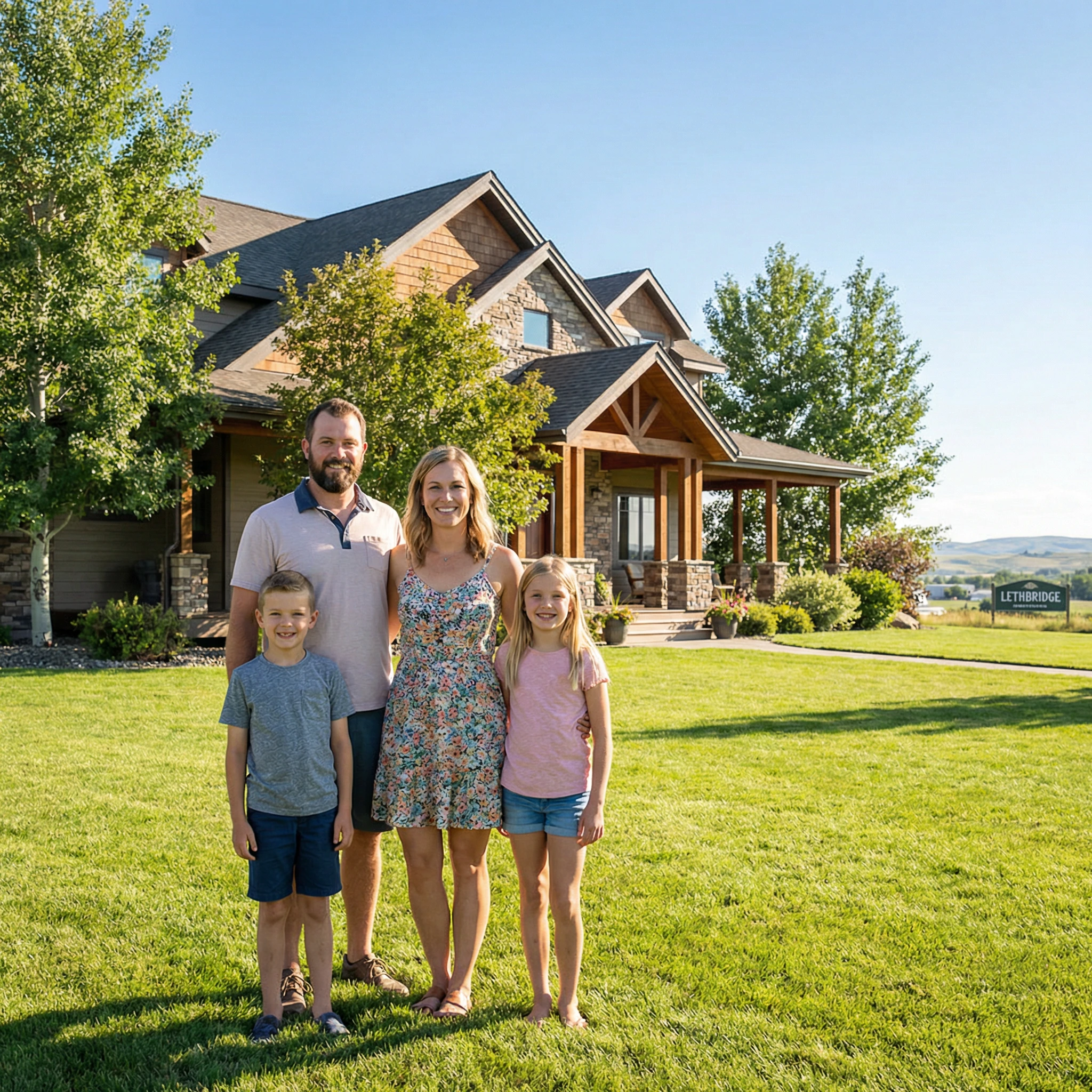 Lethbridge Family in front of their home