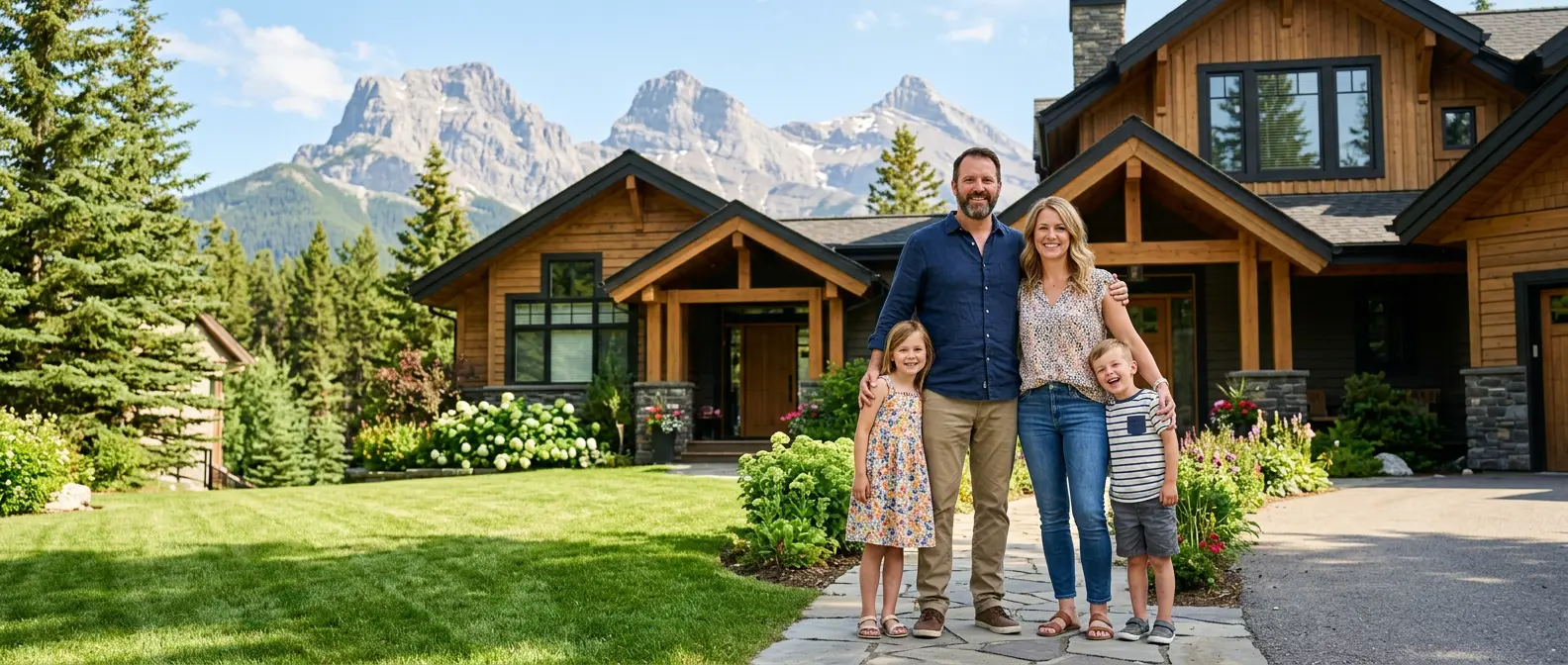 Business owners in front of their home in Canmore Business owners in front of their home in Canmore